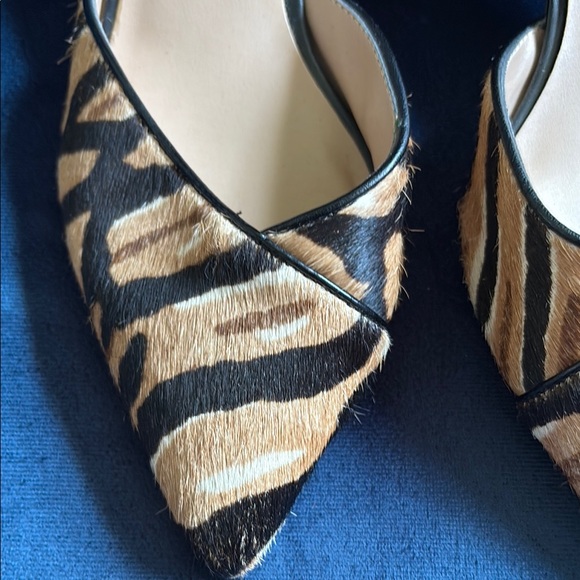 Franco Sarto Daisi Animal Print Pointed Toe Heels Leather & Fur - Picture 3 of 12
